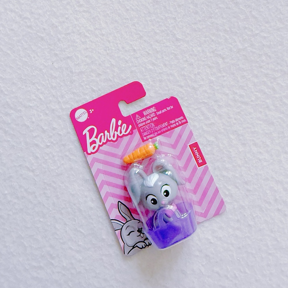 5/$18 Barbie Bunny Mini Pet Figure Carrot Accessory Mattel Doll Playset Addition